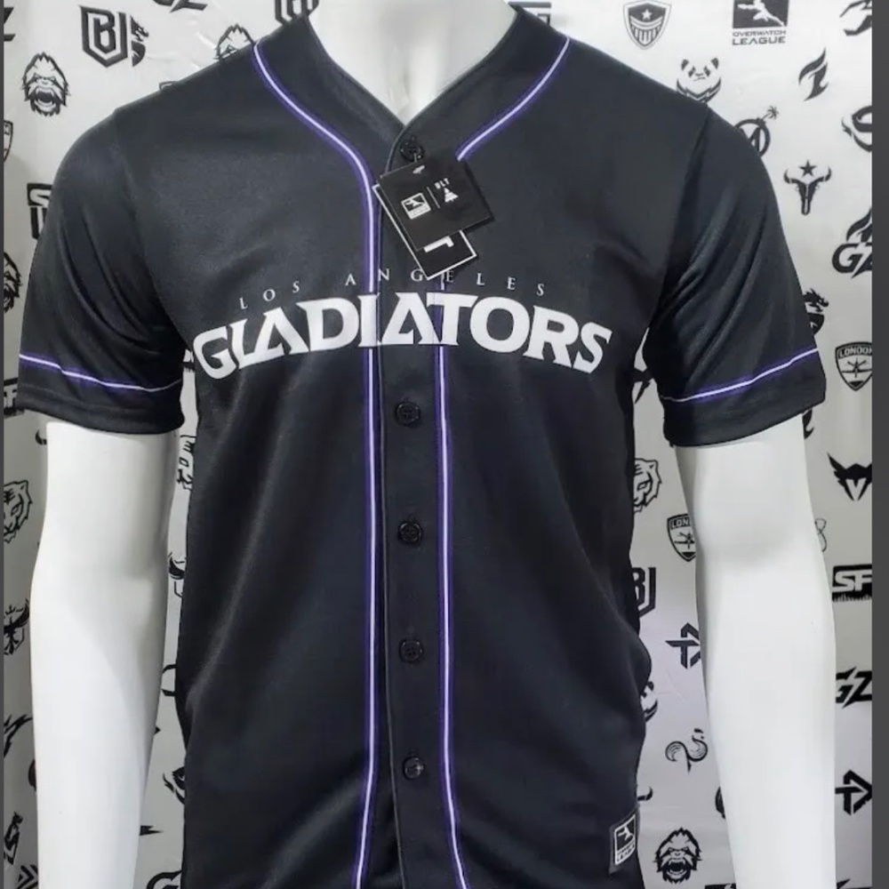 OVERWATCH LEAGUE MEN’S LOS ANGELES GLADIATORS JERSEY( FREE PATCH INCLUDED)